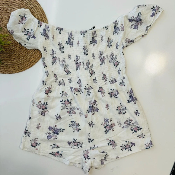 Zenobia‎ Women's Floral Plus Size Romper White 3XL - Picture 1 of 12